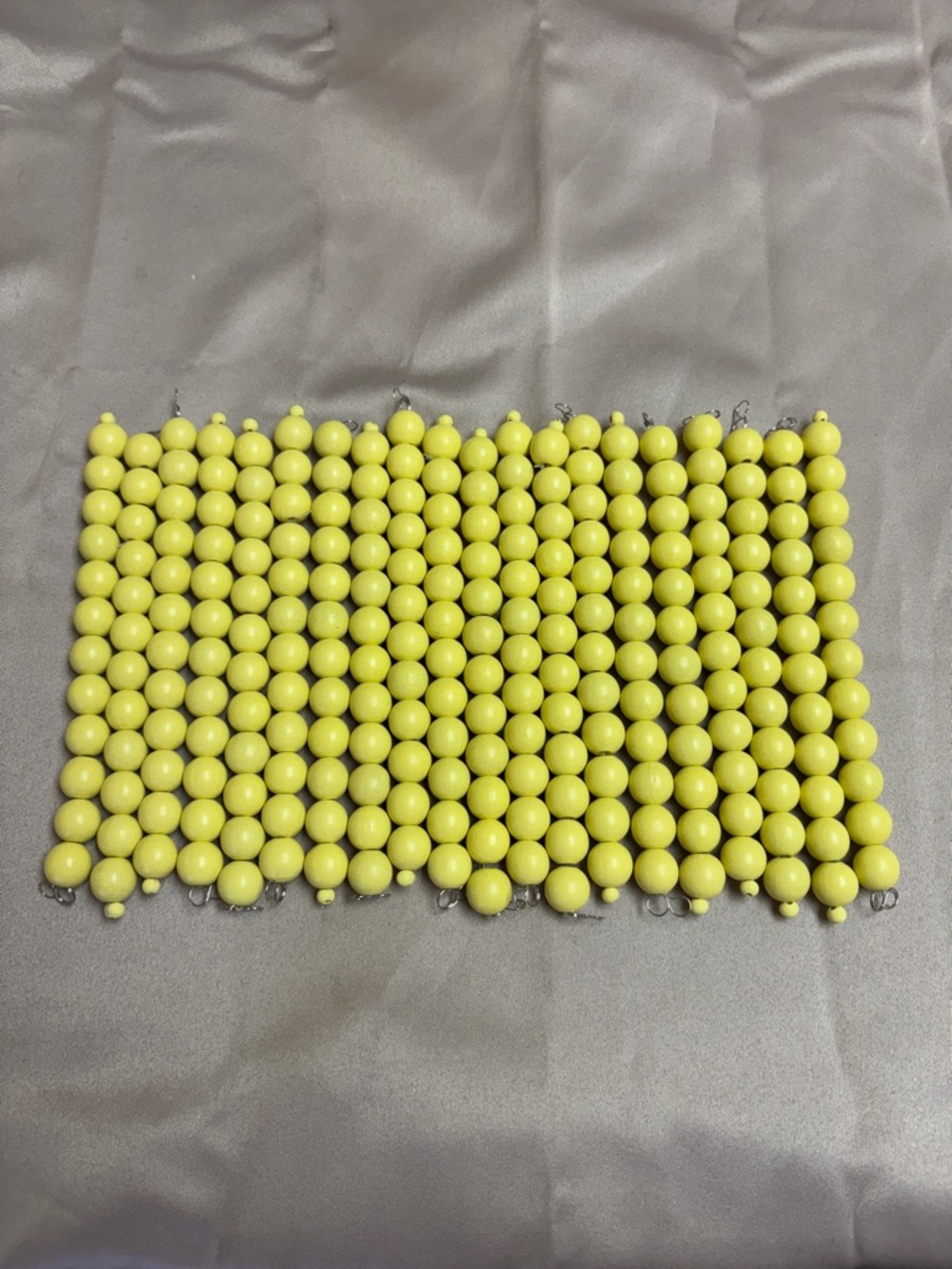 Yellow Colored Wooden Bead Strands - Bundle of 20